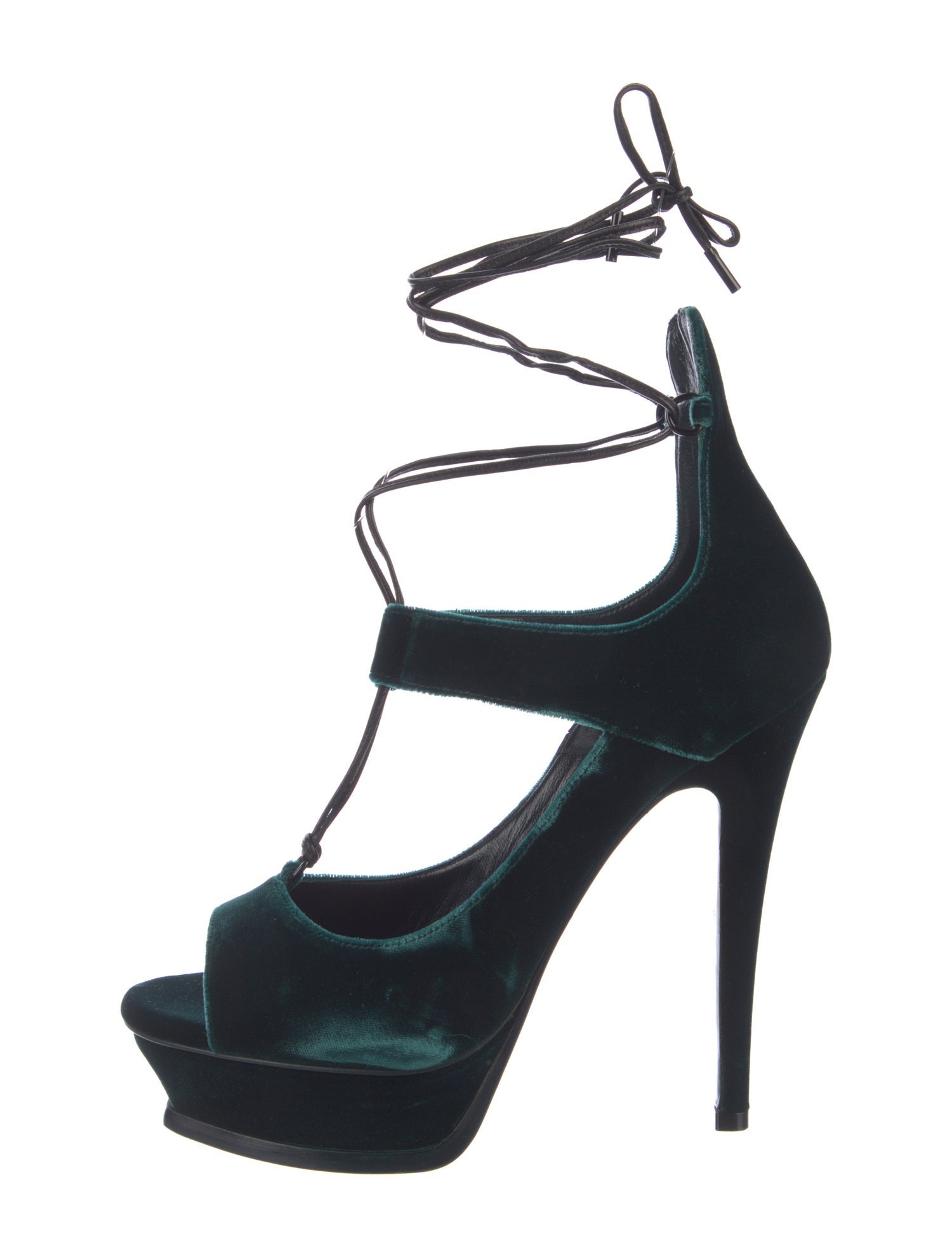 Saint Laurent Velvet T-Strap Pumps