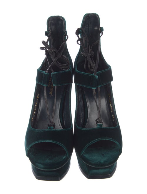 Saint Laurent Velvet T-Strap Pumps