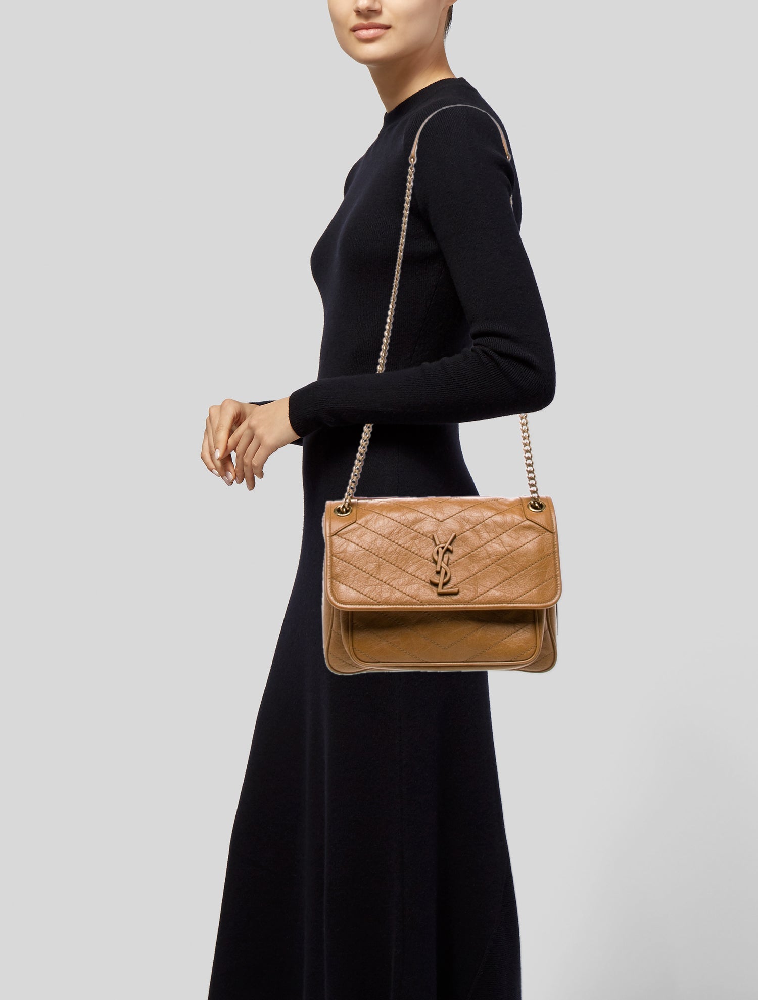 Saint Laurent Chevron Niki Medium w/ Tags