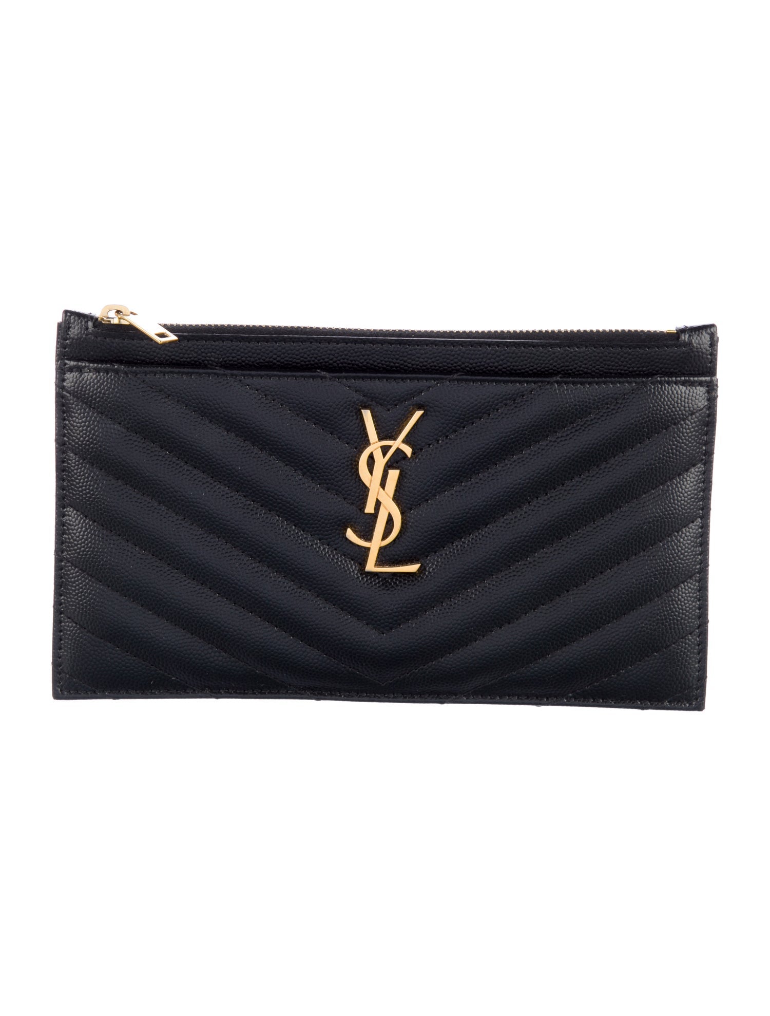 Saint Laurent 2021 Monogramme Grain de Poudre Bill Pouch Wallet