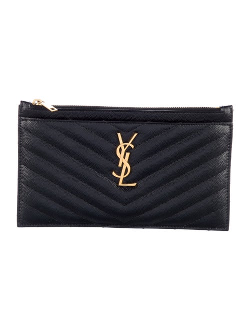 Saint Laurent 2021 Monogramme Grain de Poudre Bill Pouch Wallet