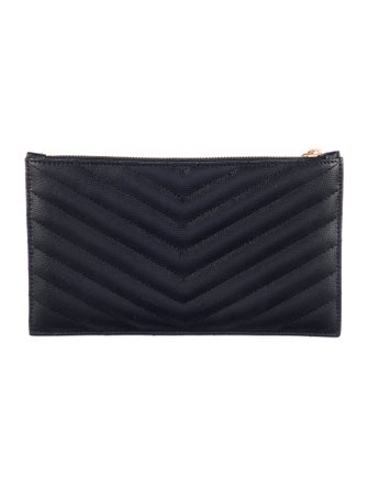 Saint Laurent 2021 Monogramme Grain de Poudre Bill Pouch Wallet