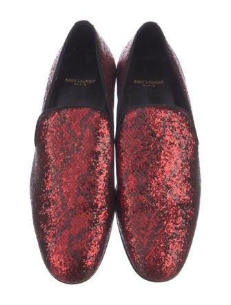 Saint Laurent Glitter Animal Print Loafers