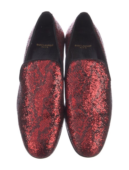 Saint Laurent Glitter Animal Print Loafers