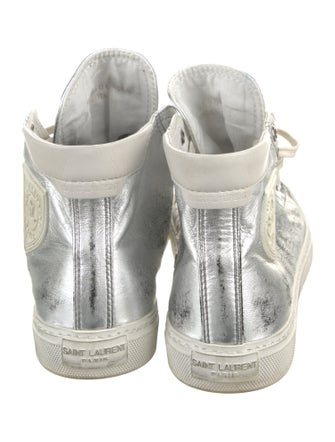 Saint Laurent Leather Distressed Accents Sneakers