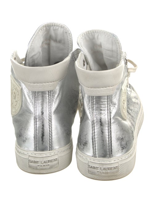 Saint Laurent Leather Distressed Accents Sneakers