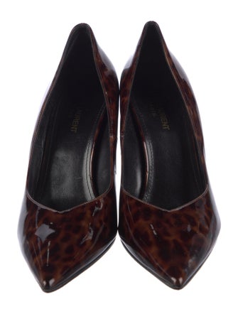 Saint Laurent Patent Leather Animal Print Pumps