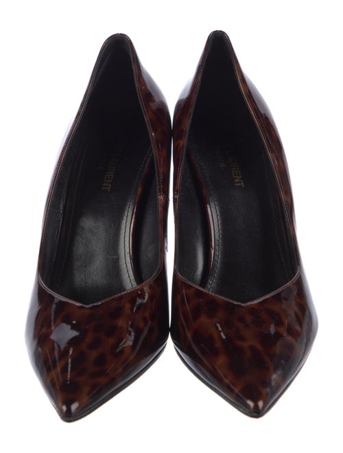 Saint Laurent Patent Leather Animal Print Pumps