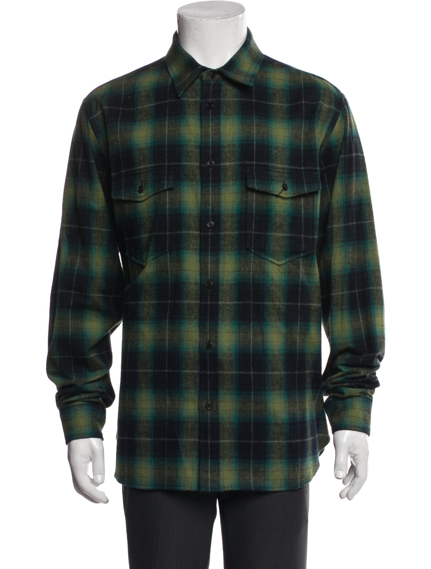 Saint Laurent 2018 Plaid Print Western Shirt