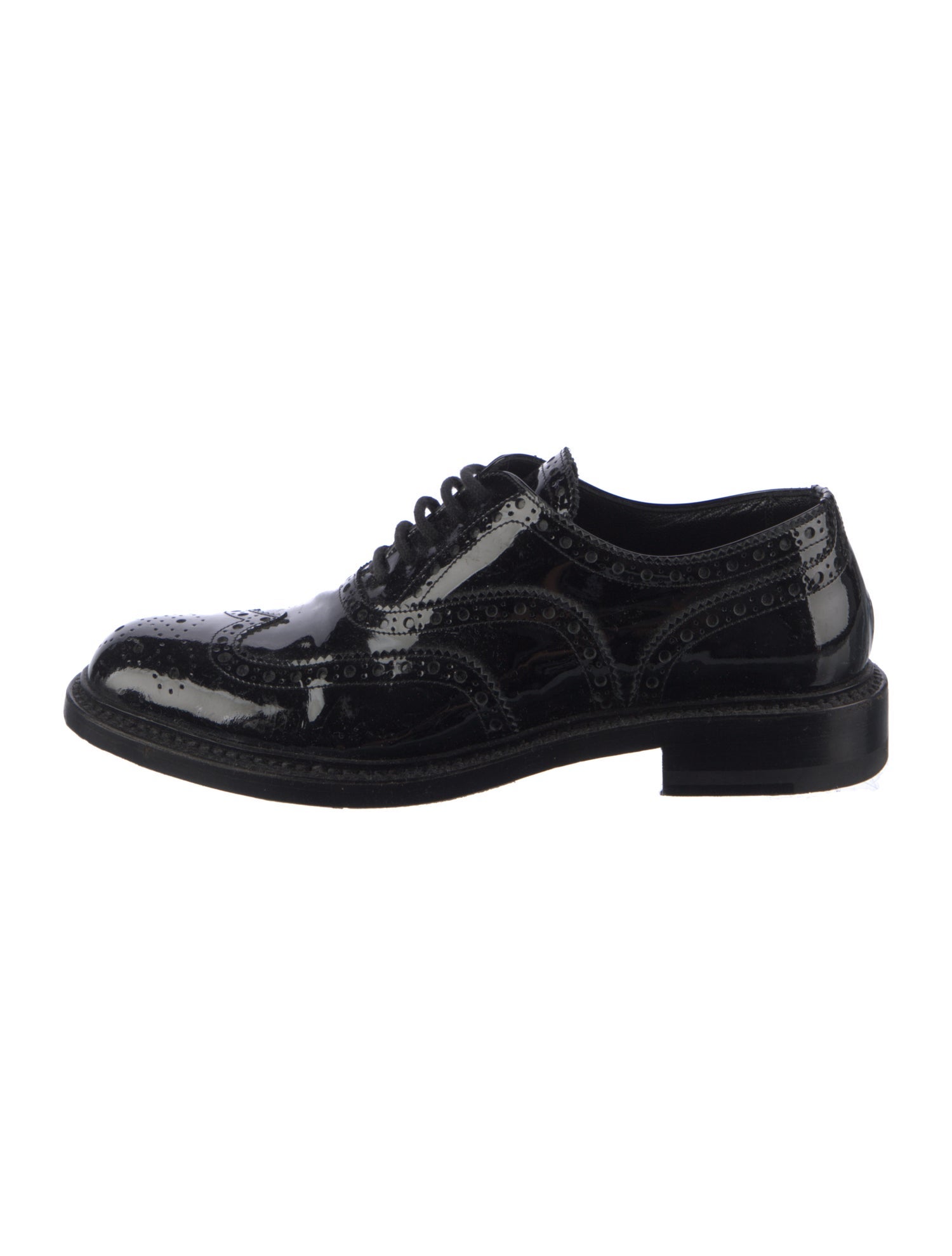 Saint Laurent Patent Leather Lasercut Accents Oxfords