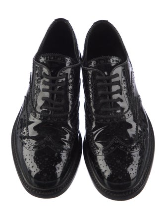 Saint Laurent Patent Leather Lasercut Accents Oxfords