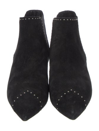 Saint Laurent Suede Studded Accents Boots