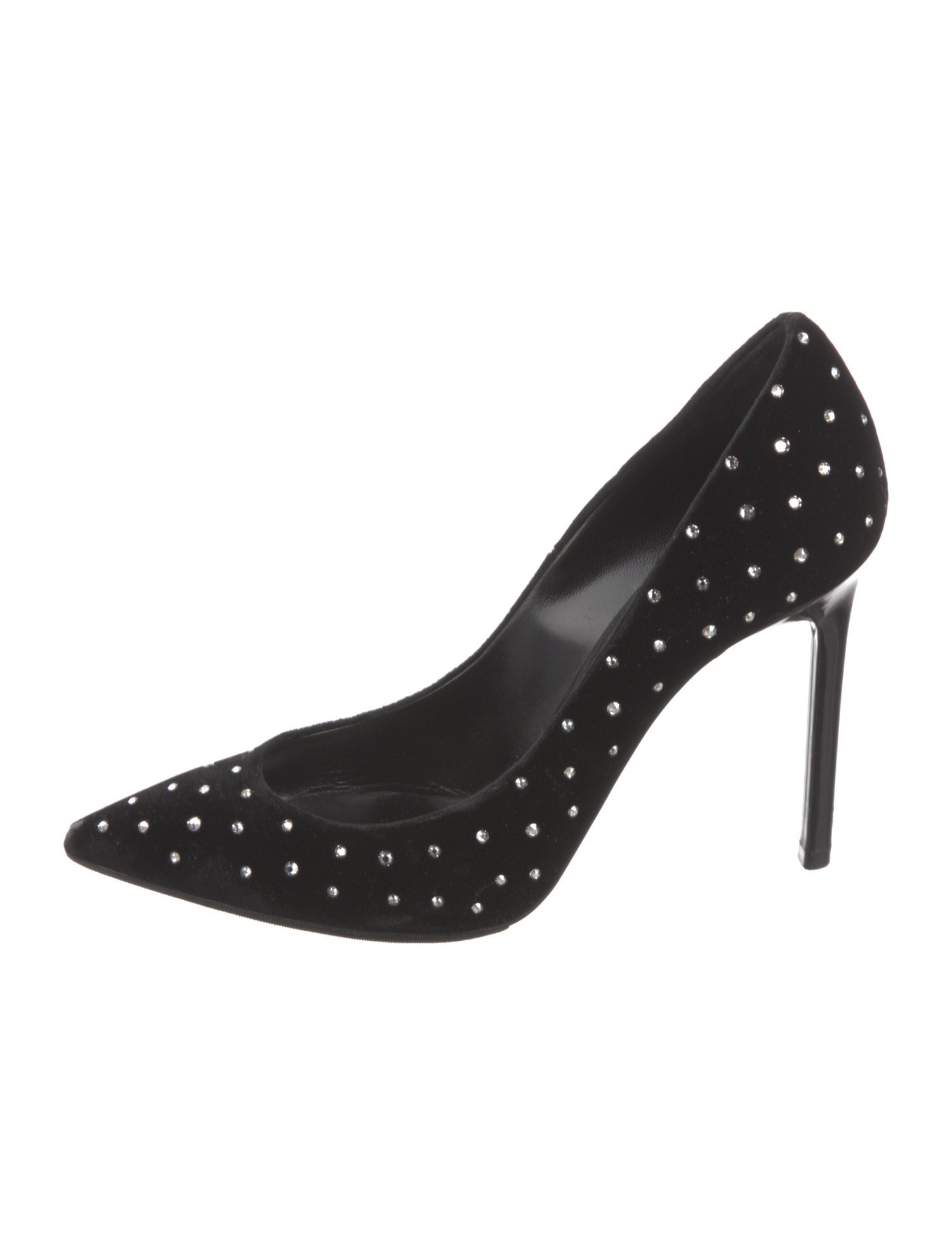Saint Laurent Velvet Crystal Embellishments Pumps