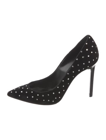 Saint Laurent Pumps Velvet Crystal Embellishments IT 35.5 | 5.5