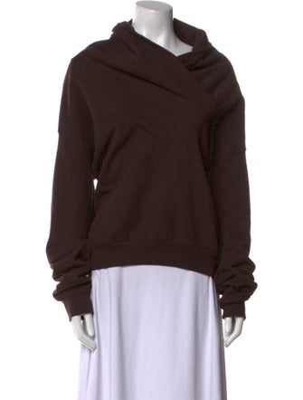 Saint Laurent Cowl Neck Long Sleeve Sweatshirt