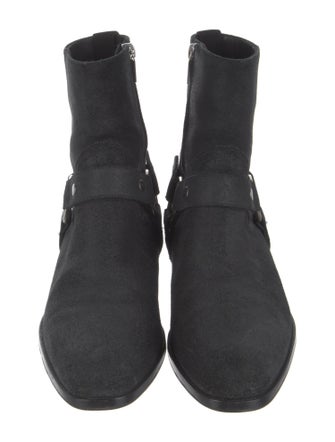 Saint Laurent Suede Moto Boots
