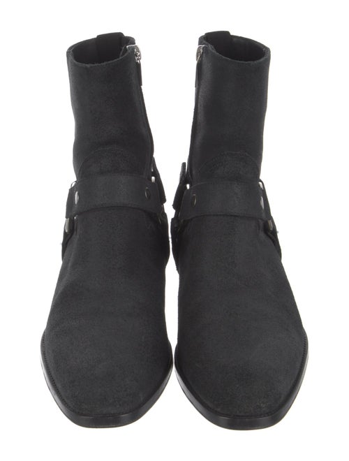 Saint Laurent Suede Moto Boots