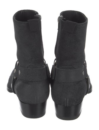 Saint Laurent Suede Moto Boots