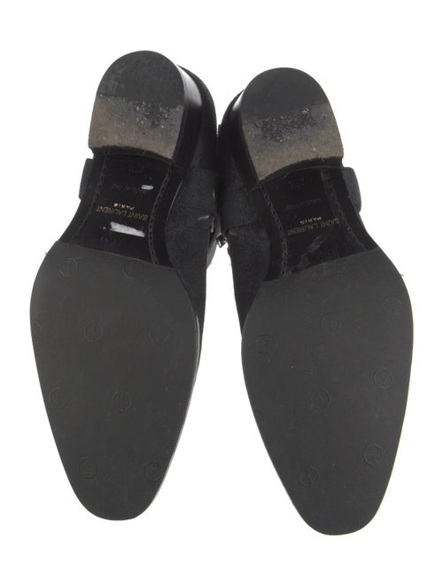 Saint Laurent Suede Moto Boots