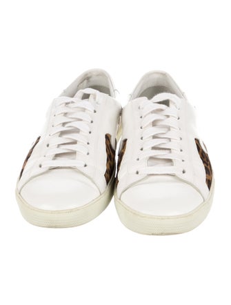 Saint Laurent Leather Animal Print Sneakers