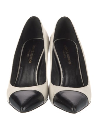 Saint Laurent Leather Colorblock Pattern Pumps