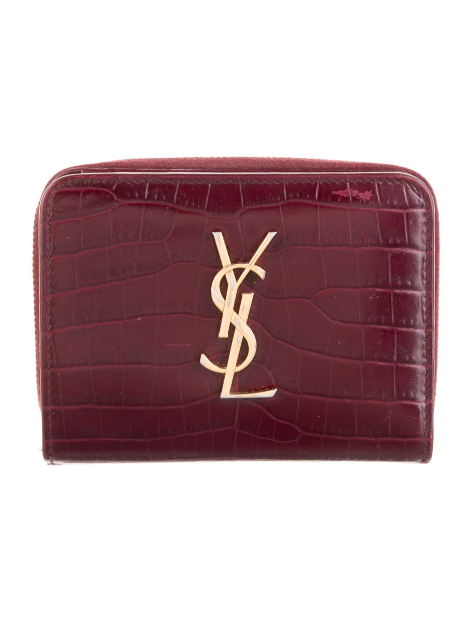 Saint Laurent 2016 Embossed Leather Compact Wallet