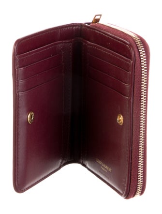 Saint Laurent 2016 Embossed Leather Compact Wallet