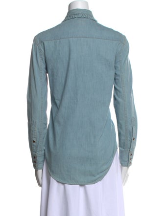 Saint Laurent Long Sleeve Button-Up Top