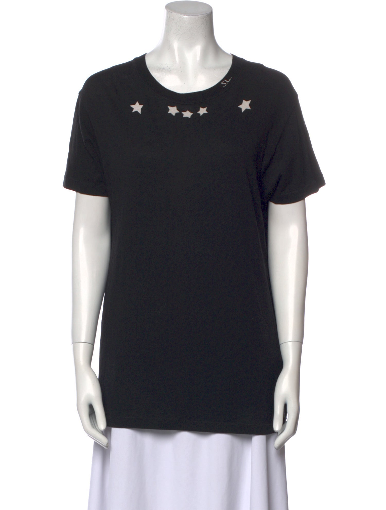 Saint Laurent Scoop Neck Short Sleeve T-Shirt