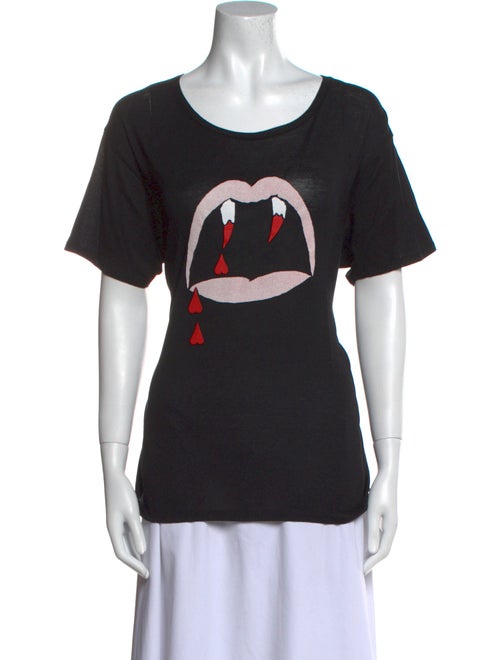 Saint Laurent Graphic Print Scoop Neck T-Shirt