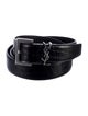 Saint Laurent Skinny Embossed Leather Belt
