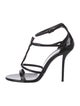 Saint Laurent Patent Leather T-Strap Sandals