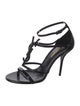 Saint Laurent Patent Leather T-Strap Sandals