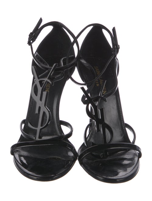 Saint Laurent Patent Leather T-Strap Sandals