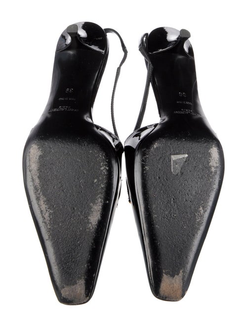 Saint Laurent Patent Leather Crystal Embellishments Slingback Pumps