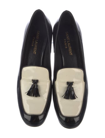 Saint Laurent Patent Leather Colorblock Pattern Pumps