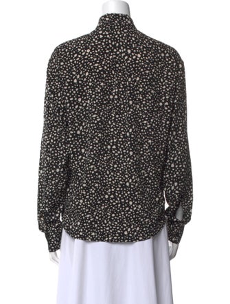 Saint Laurent Printed Long Sleeve Button-Up Top