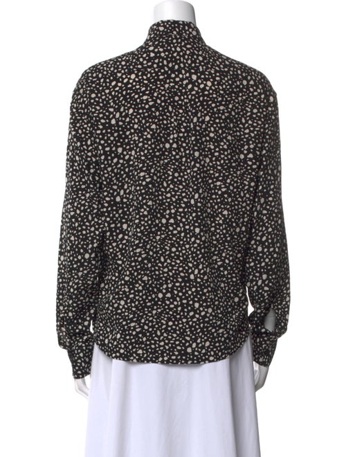 Saint Laurent Printed Long Sleeve Button-Up Top