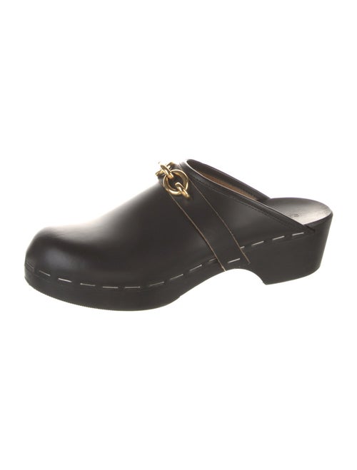 Saint Laurent Leather Chain-Link Accents Mules