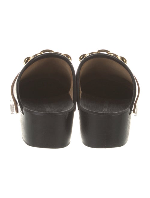 Saint Laurent Leather Chain-Link Accents Mules