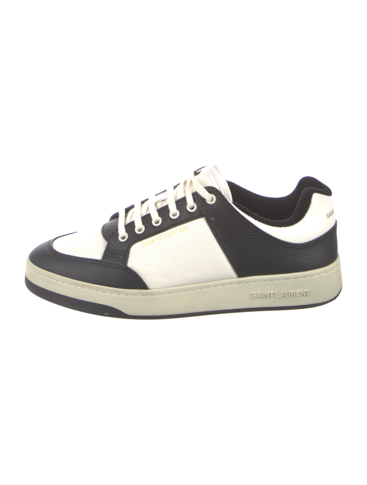 Saint Laurent Leather Colorblock Pattern Sneakers