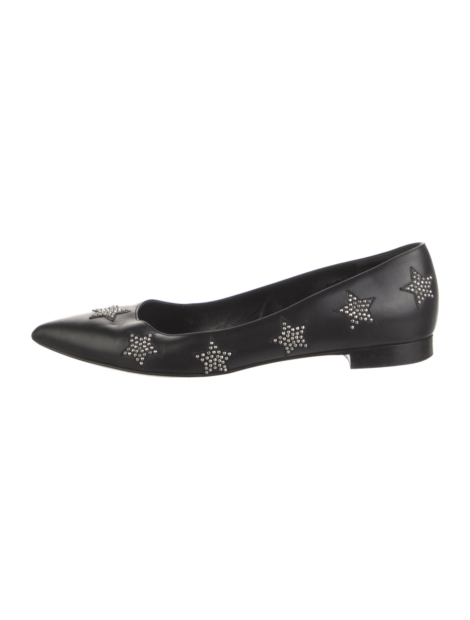Saint Laurent Leather Studded Accents Flats