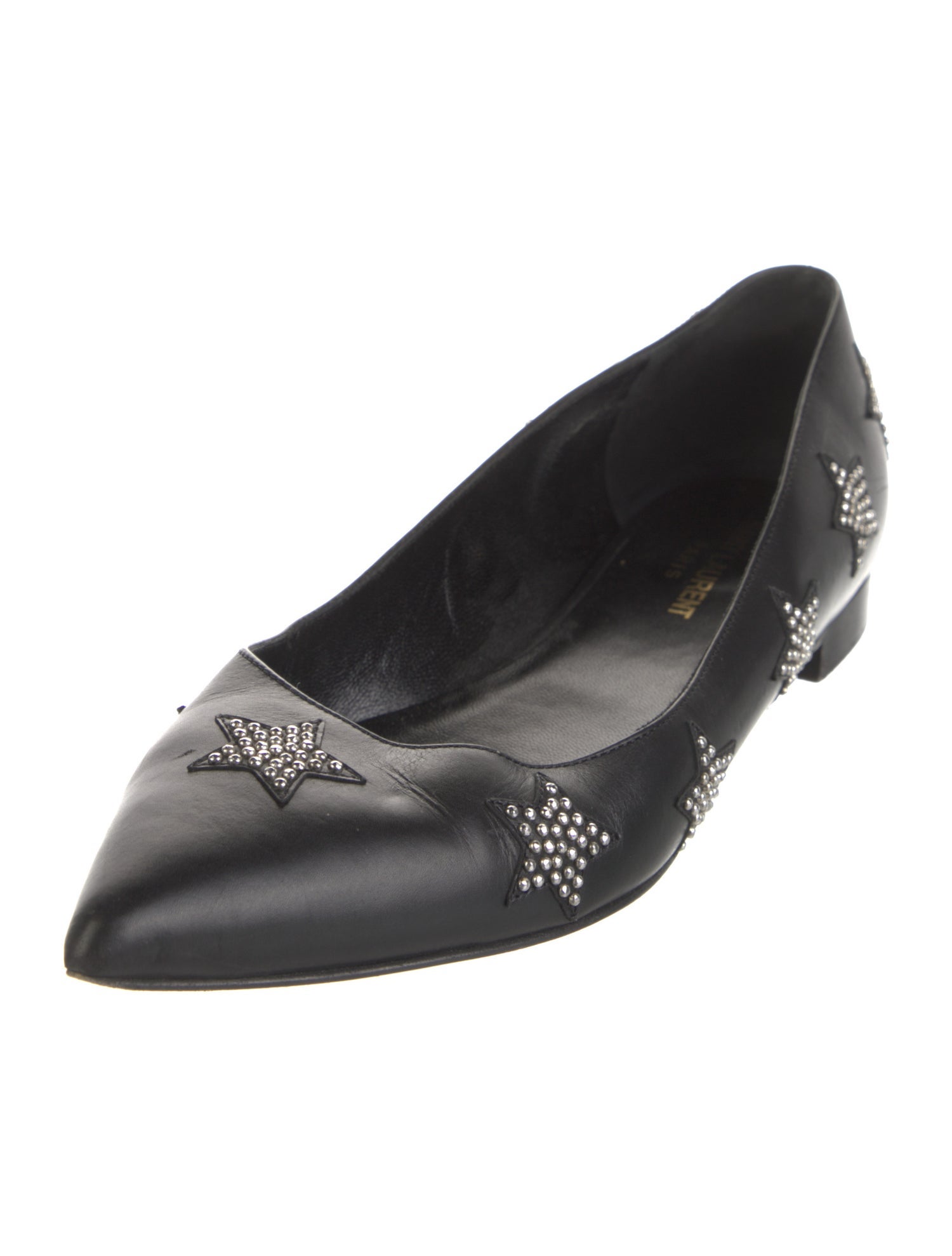 Saint Laurent Leather Studded Accents Flats
