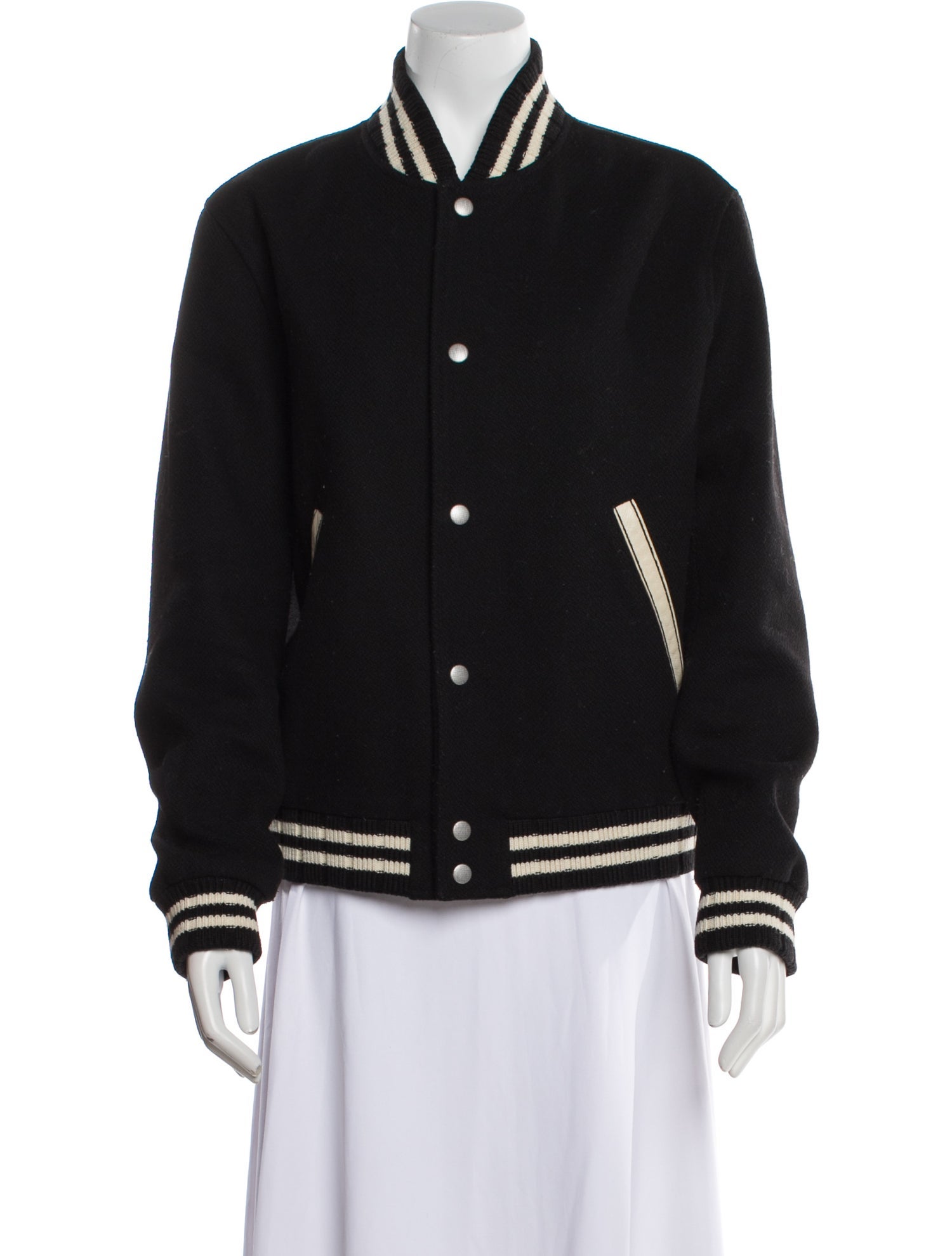 Saint Laurent Wool Striped Varsity Jacket