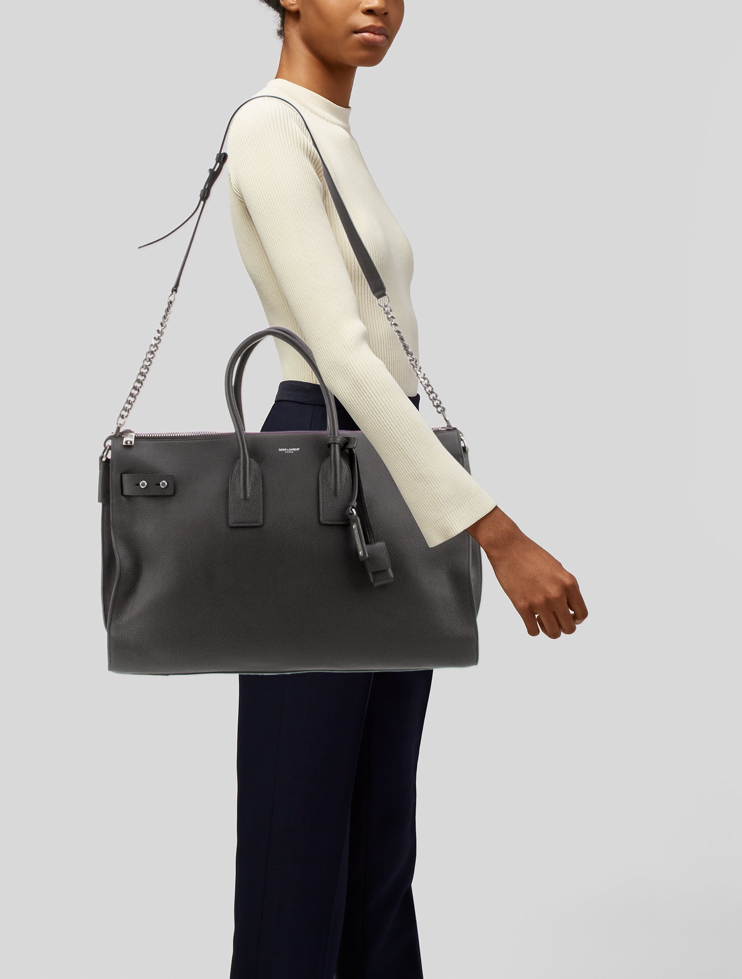 Saint Laurent Leather Sac De Jour Large