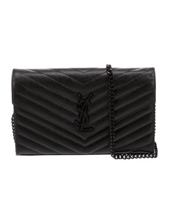 Saint Laurent Chevron Wallet on a Chain