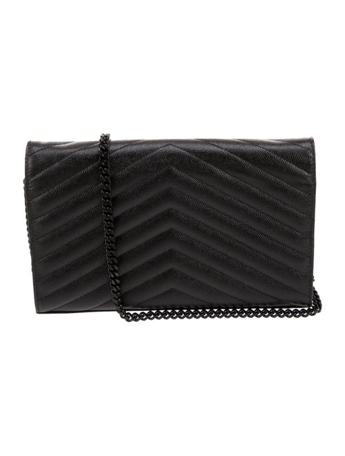 Saint Laurent Chevron Wallet on a Chain
