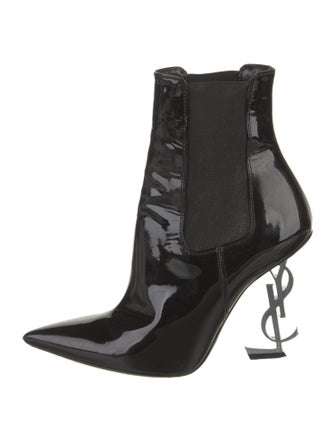 Saint Laurent Patent Leather Chelsea Boots