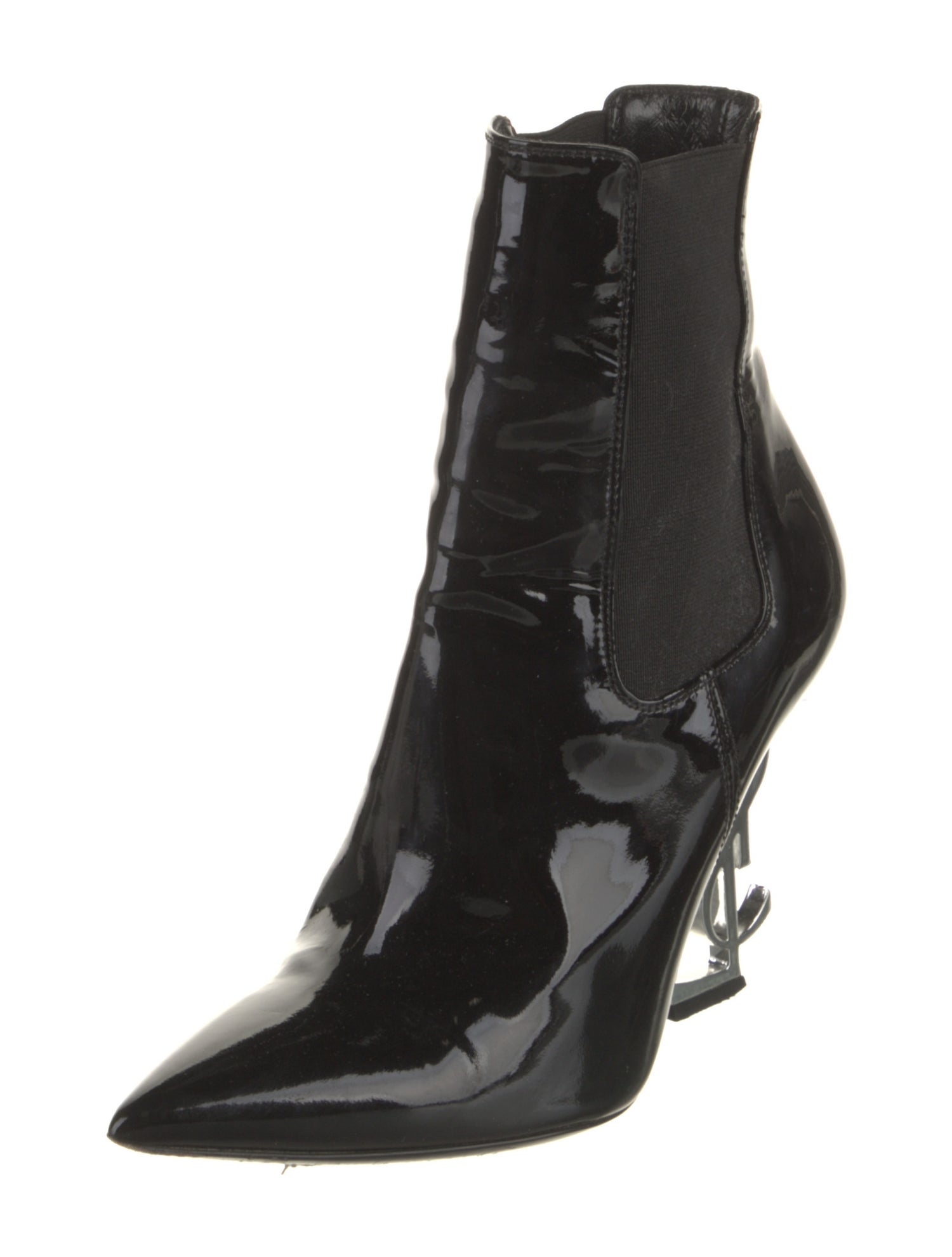 Saint Laurent Patent Leather Chelsea Boots