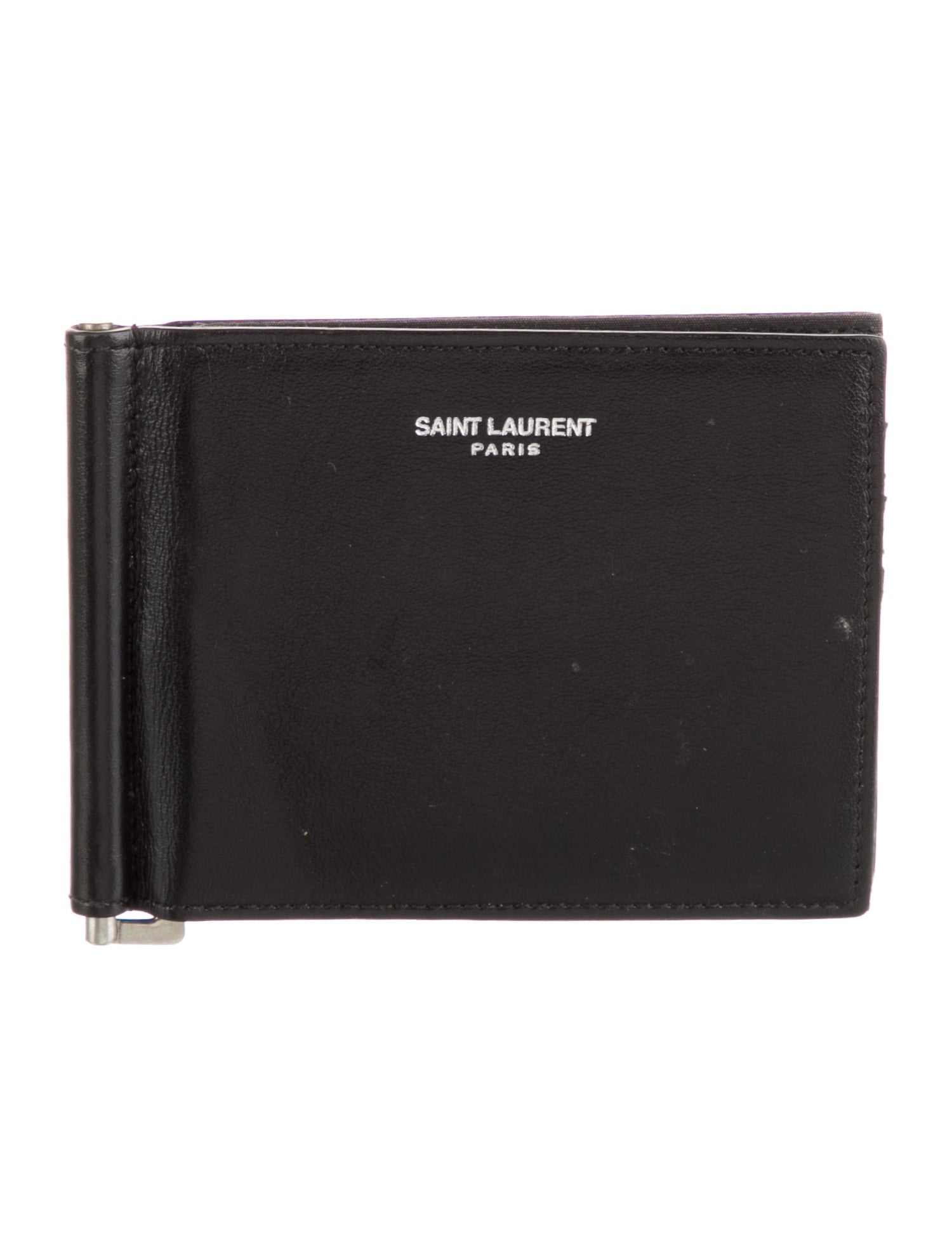 Saint Laurent Money Clip Bifold Signature Logo Bifold Wallet